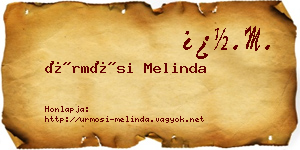 Ürmösi Melinda névjegykártya