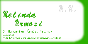 melinda urmosi business card