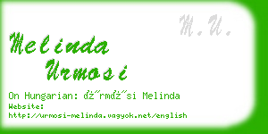 melinda urmosi business card